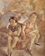 Jules Pascin Two seated maiden oil